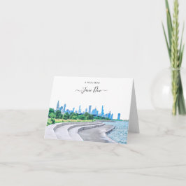 Chicago Skyline Personalisierte Note Card Dankeskarte