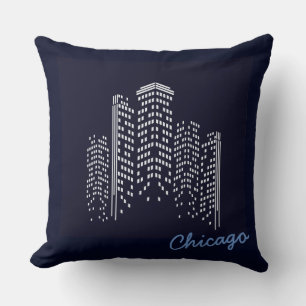 Chicago-Skyline-Polyester-Kissen Kissen