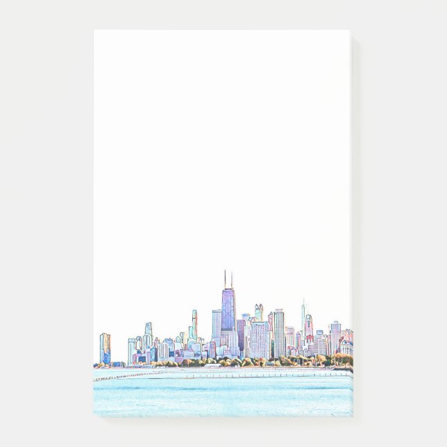 Chicago Skyline Post-it Klebezettel (Vorderseite)