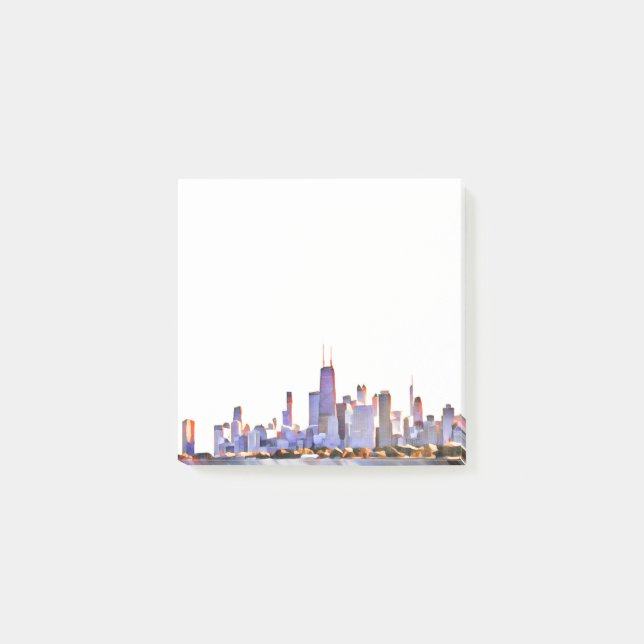 Chicago Skyline Post-it Klebezettel (Vorderseite)