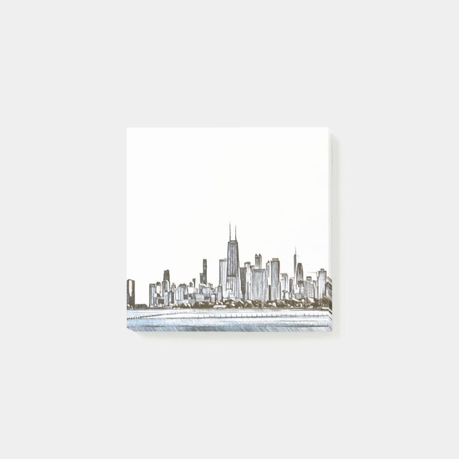 Chicago Skyline Post-it Notes Klebezettel (Vorderseite)