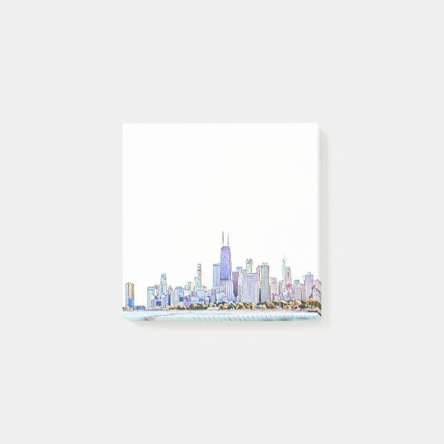 Chicago Skyline Post-it Notes Klebezettel (Vorderseite)