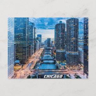 Chicago Skyline Postkarte