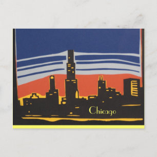Chicago Skyline Postkarte