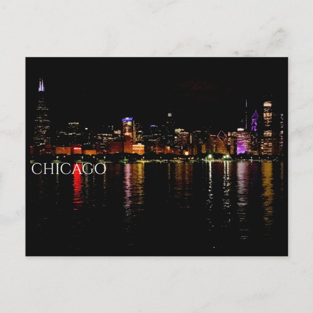 Chicago Skyline Postkarte (Vorderseite)