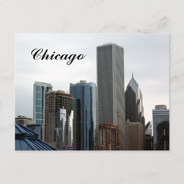 Chicago Skyline Postkarte (Vorderseite)