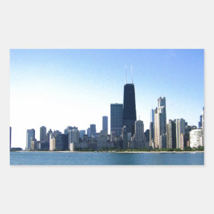 Chicago Skyline Rechteckiger Aufkleber
