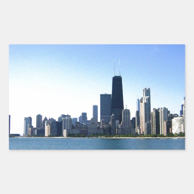 Chicago Skyline Rechteckiger Aufkleber (Vorderseite)