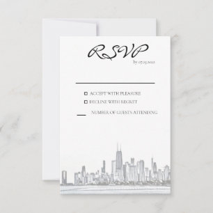 Chicago Skyline Response Card RSVP Karte