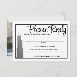 Chicago Skyline Response Card RSVP Karte