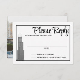Chicago Skyline Response Card RSVP Karte