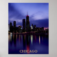Chicago Skyline River Light Reflection bei Dusk Po