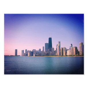 Chicago Skyline Sangria Filter Fotodruck