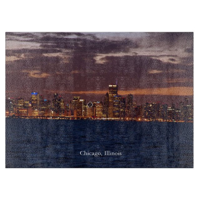 Chicago Skyline-Schnittplatine Schneidebrett (Vorderseite)