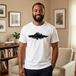 Chicago Skyline Schwarz Weiß Aquarell Stadt Kunst T-Shirt