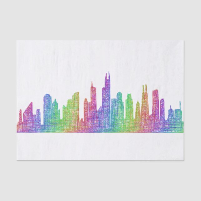 Chicago-Skyline Seidenpapier (Vorderseite)