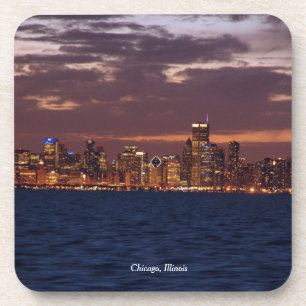 Chicago Skyline Set von 6 Untersetzer aus Kunststo