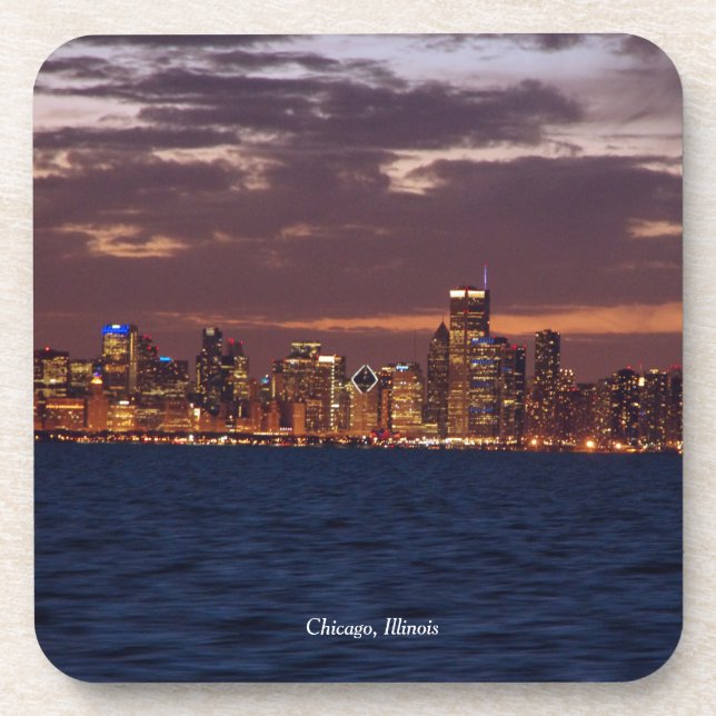 Chicago Skyline Set von 6 Untersetzer aus Kunststo (Vorderseite)