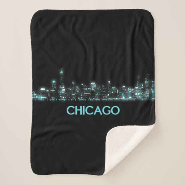 Chicago Skyline Sherpadecke (Vorderseite)