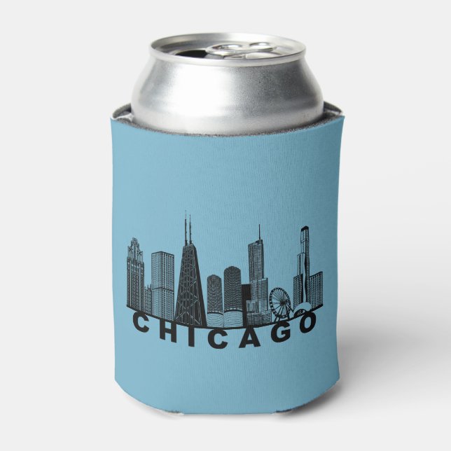 Chicago Skyline Silhouette  Dosenkühler (Kanne Vorderseite)