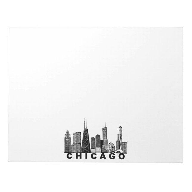 Chicago Skyline Silhouette  Notizblock (Vorderseite)