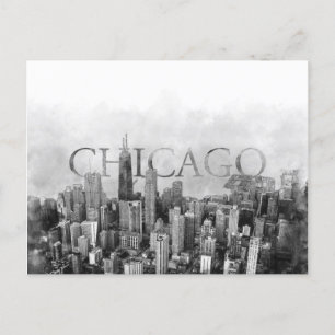 Chicago Skyline Sketch Feiertagspostkarte