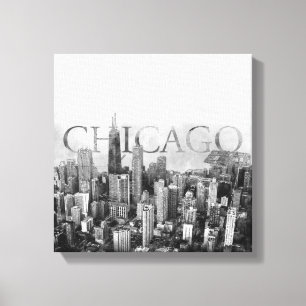 Chicago Skyline Sketch Leinwanddruck