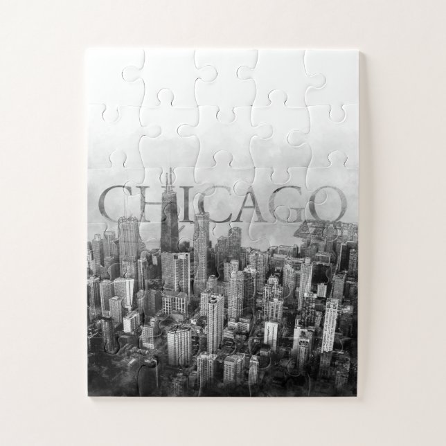 Chicago Skyline Sketch Puzzle (Vertikal)