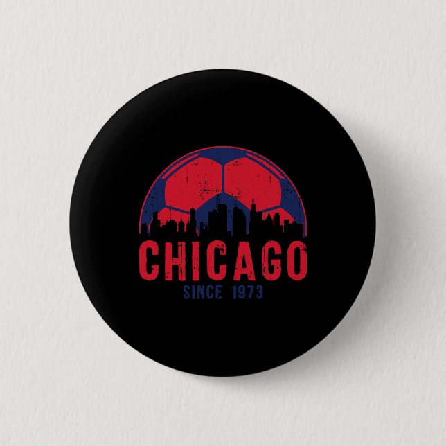 Chicago Skyline Soccer Fc Fußball Illinois  Button (Vorderseite)