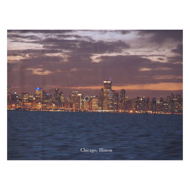 Chicago Skyline tablecloth Tischdecke (Vorderseite (Horizontal))