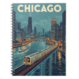 Chicago Skyline Travel Notizblock