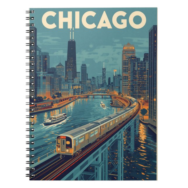 Chicago Skyline Travel Notizblock (Vorderseite)