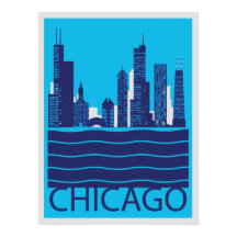 Chicago Skyline Travel Poster