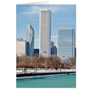 Chicago-Skyline über gefrorenem Michigansee