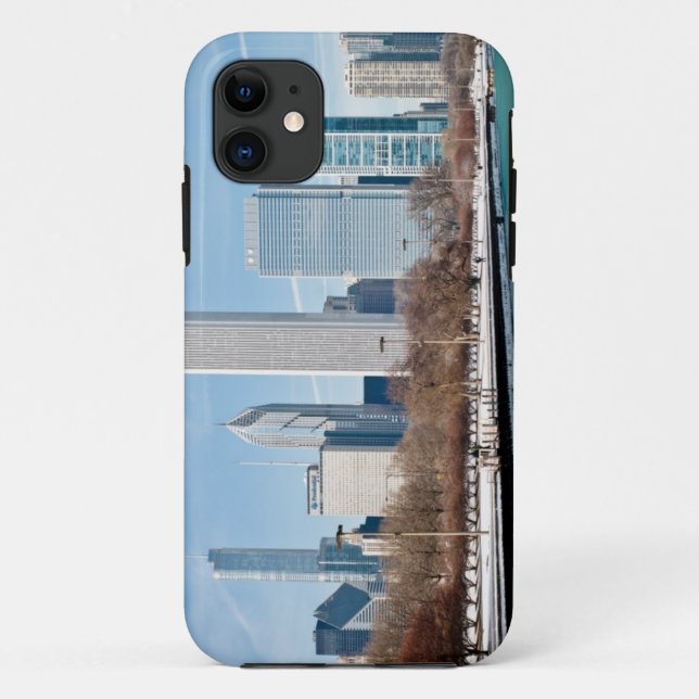 Chicago-Skyline über gefrorenem Michigansee Case-Mate iPhone Hülle (Rückseite)