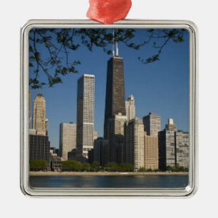Chicago Skyline und Lake Michigan, Lake Shore Ornament Aus Metall