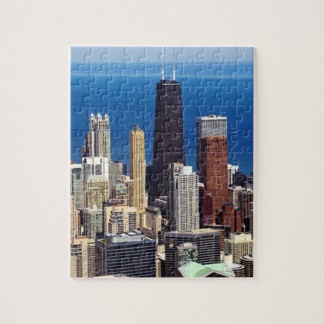 Chicago Skyline und Sehenswürdigkeiten Puzzle (Vertikal)
