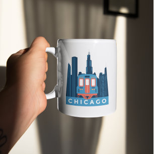 Chicago Skyline Vintage Reise Kaffeetasse