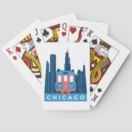 Chicago Skyline Vintage Reise Spielkarten