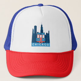 Chicago Skyline Vintage Reise Truckerkappe