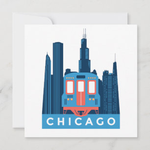 Chicago Skyline Vintage Reisen Grußkarte