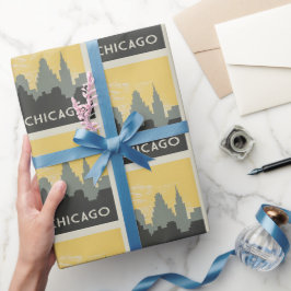 Chicago Skyline Vintager Stil Geschenkpapier