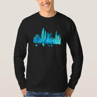 Chicago  Skyline Watercolor Paint T-Shirt