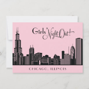 Chicago Skyline Wedding Junggeselinnen-Abschied Pi Einladung