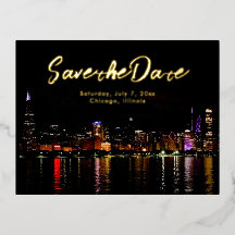 Chicago Skyline Wedding Save the Date