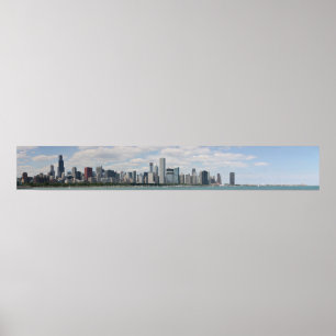 Chicago-Skyline, wie von adler Planetarium gesehen Poster