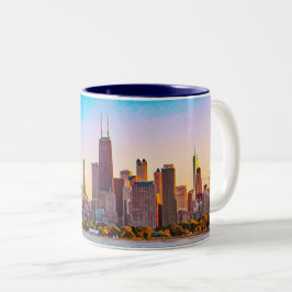 Chicago Skyline Zwei-Tone-Kaffee-Tasse Zweifarbige Tasse