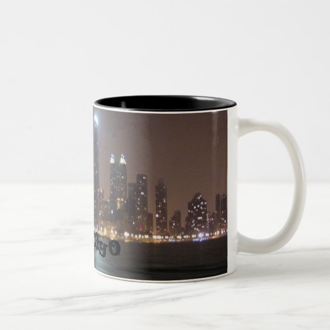 Chicago-Skyline Zweifarbige Tasse (Rechts)