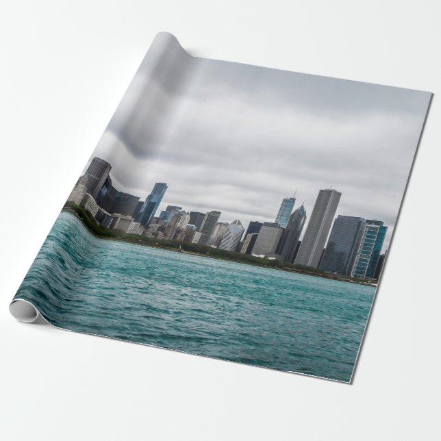 Chicago skylinechicago, Skyline, Luft, Architekt Geschenkpapier (Ungerollt)