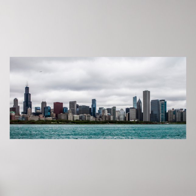 Chicago skylinechicago, Skyline, Luft, Architekt Poster (Vorne)